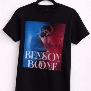 Promod Black Graphic Tee with Blue and Red Photo Print